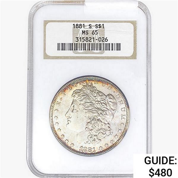 1881-S Morgan Silver Dollar NGC MS65