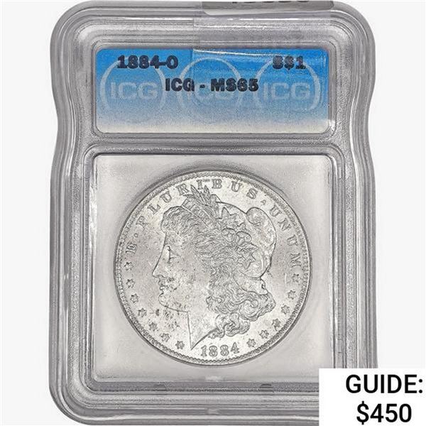 1884-O Morgan Silver Dollar ICG MS65