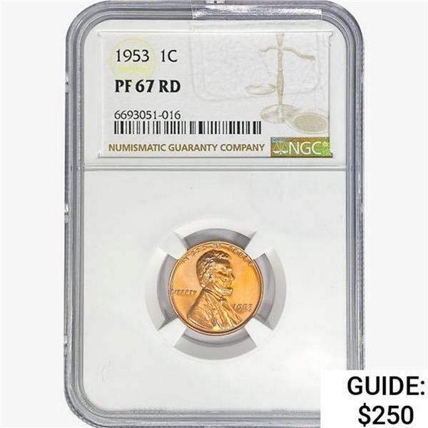 1953 Wheat Cent NGC PF67 RD