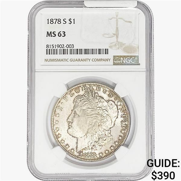 1878-S Morgan Silver Dollar NGC MS63