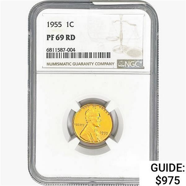 1955 Wheat Cent NGC PF69 RD