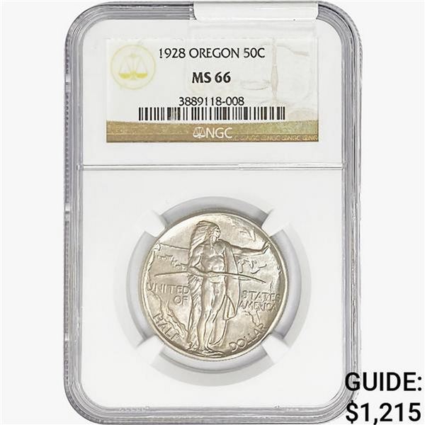 1928 Oregon Trail Half Dollar NGC MS66