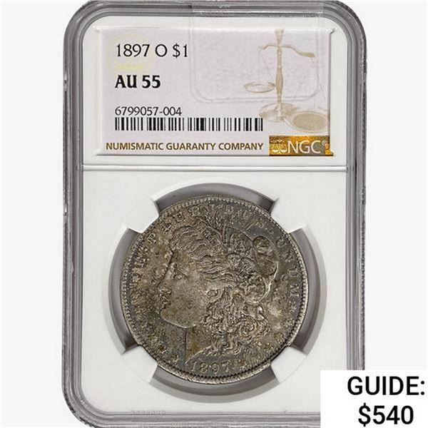 1897-O Morgan Silver Dollar NGC AU55
