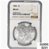 Image 1 : 1886 Morgan Silver Dollar NGC MS63