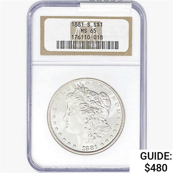 1881-S Morgan Silver Dollar NGC MS65