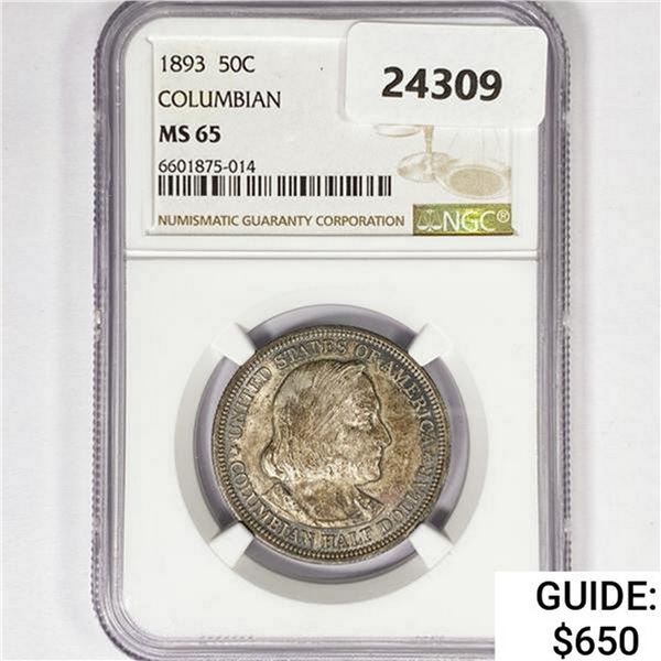 1893 Columbia Half Dollar NGC MS65