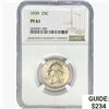 Image 1 : 1939 Washington Silver Quarter NGC PF61