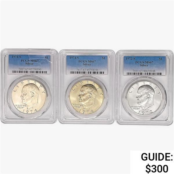 [3] 1972-1974 Eisenhower Dollar PCGS MS67