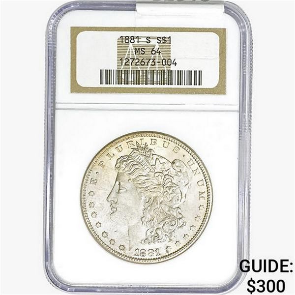 1881-S Morgan Silver Dollar NGC MS64