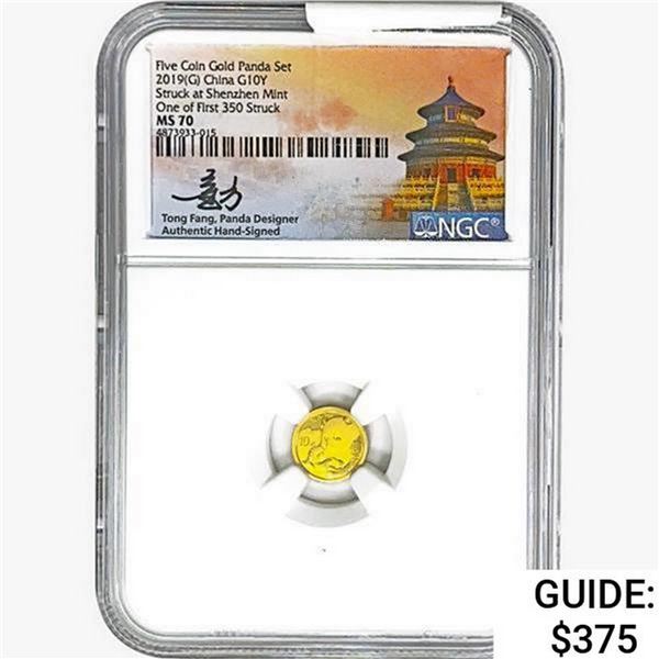 2019(G) .035oz. Gold China Panda 10 Yuan NGC MS70