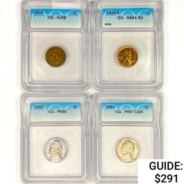 [4] US Varied Coinage ICG  1904-1954