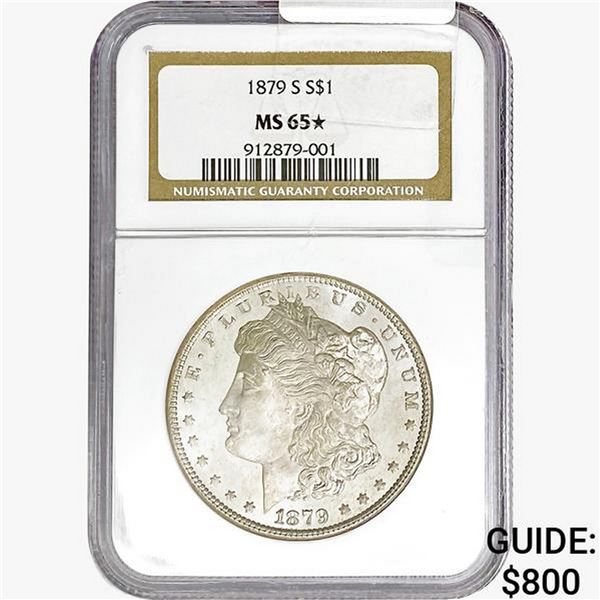 1879-S Morgan Silver Dollar NGC MS65*