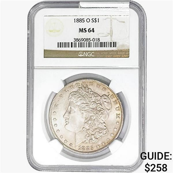 1885-O Morgan Silver Dollar NGC MS64