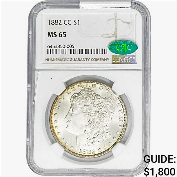 1882-CC Morgan Silver Dollar NGC MS65