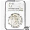 Image 1 : 1884-CC Morgan Silver Dollar NGC MS61