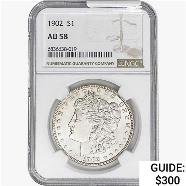 1902 Morgan Silver Dollar NGC AU58
