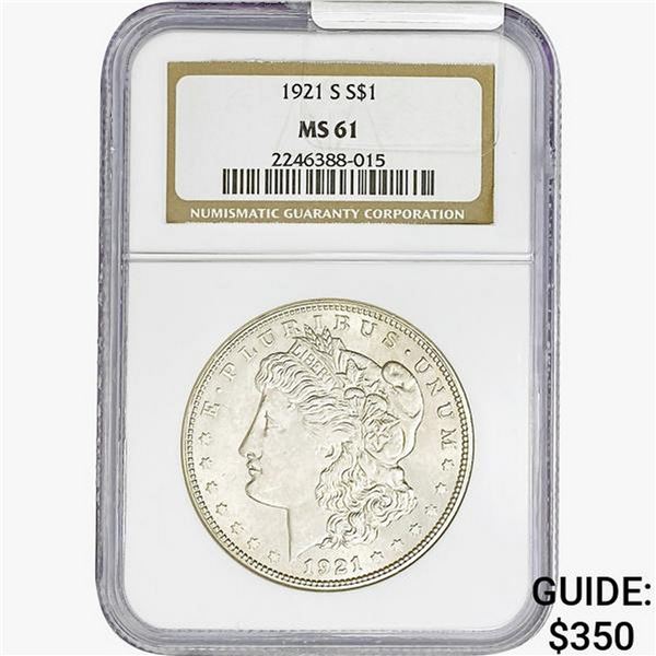 1921-S Morgan Silver Dollar NGC MS61