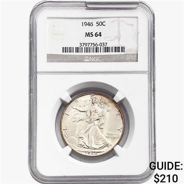 1946 Walking Liberty Half Dollar NGC MS64