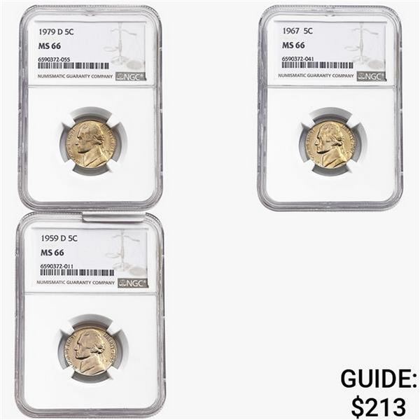 [3]1959-1979 Jefferson Nickel NGC MS66