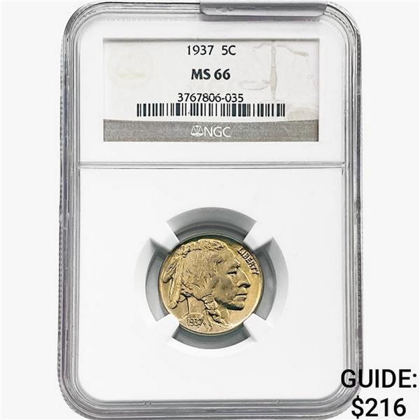 1937 Buffalo Nickel NGC MS66