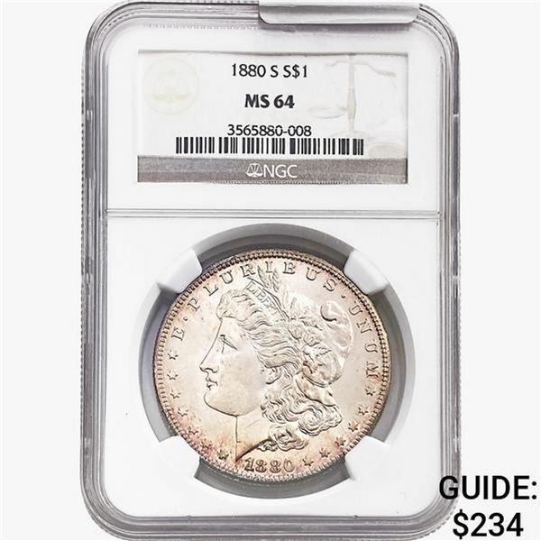 1880-S Morgan Silver Dollar NGC MS64