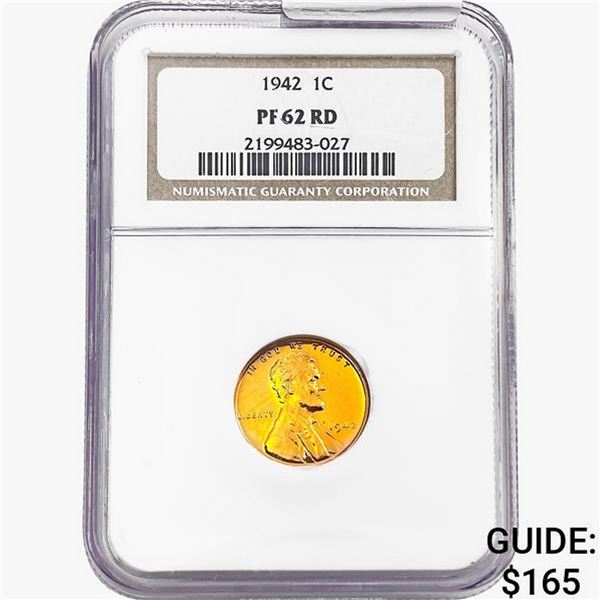 1942 Wheat Cent NGC PF62 RD
