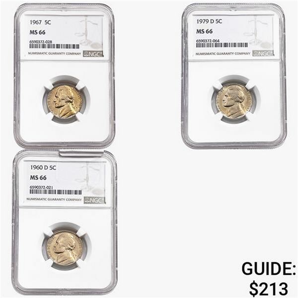 [3]1960-1979 Jefferson Nickel NGC MS66