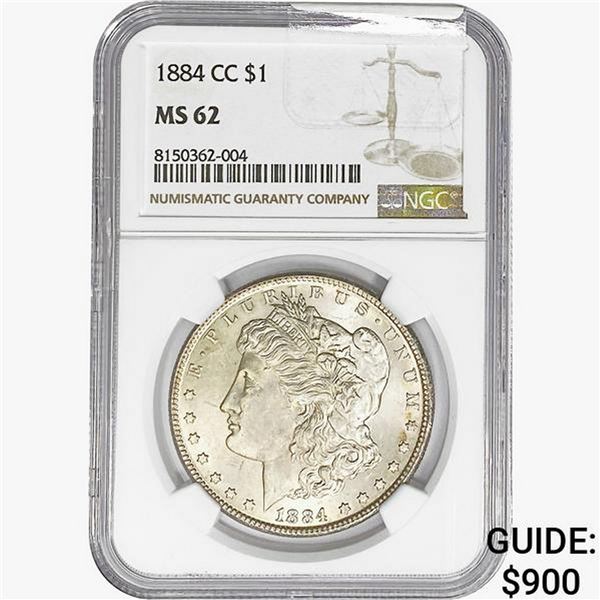 1884-CC Morgan Silver Dollar NGC MS62