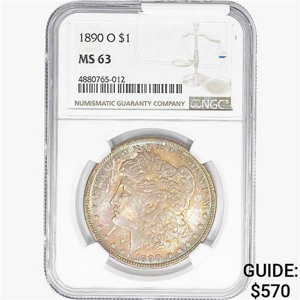 1890-O Morgan Silver Dollar NGC MS63