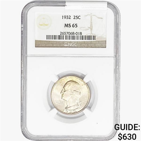 1932 Washington Silver Quarter NGC MS65