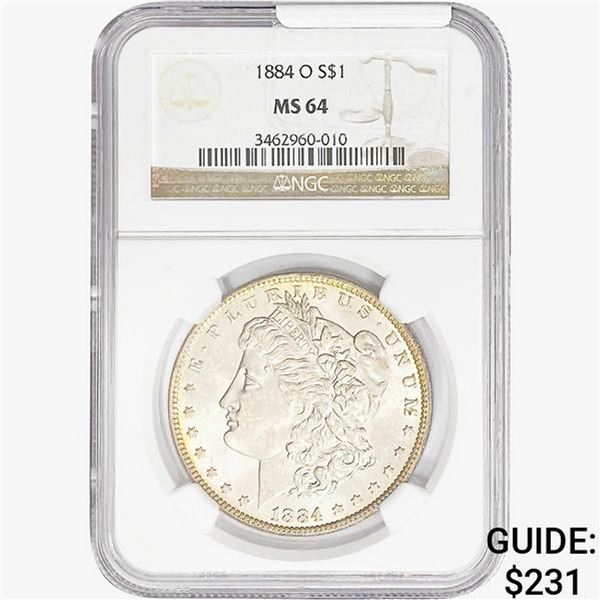 1884-O Morgan Silver Dollar NGC MS64