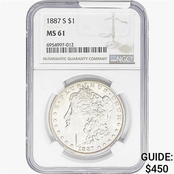 1887-S Morgan Silver Dollar NGC MS61