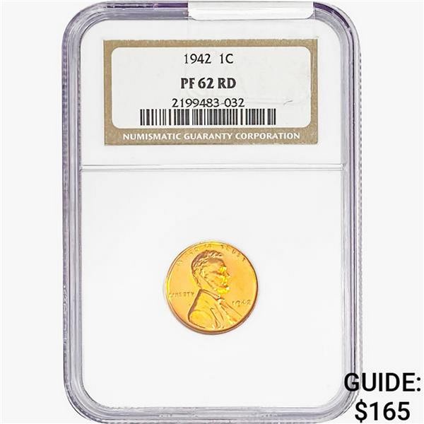 1942 Wheat Cent NGC PF62 RD