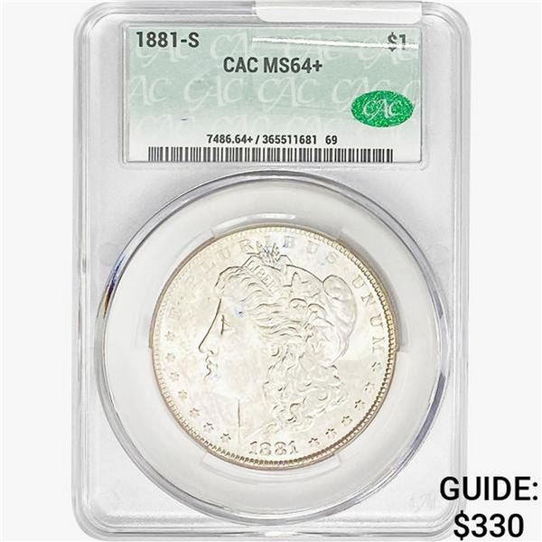 1881-S Morgan Silver Dollar CAC MS64+