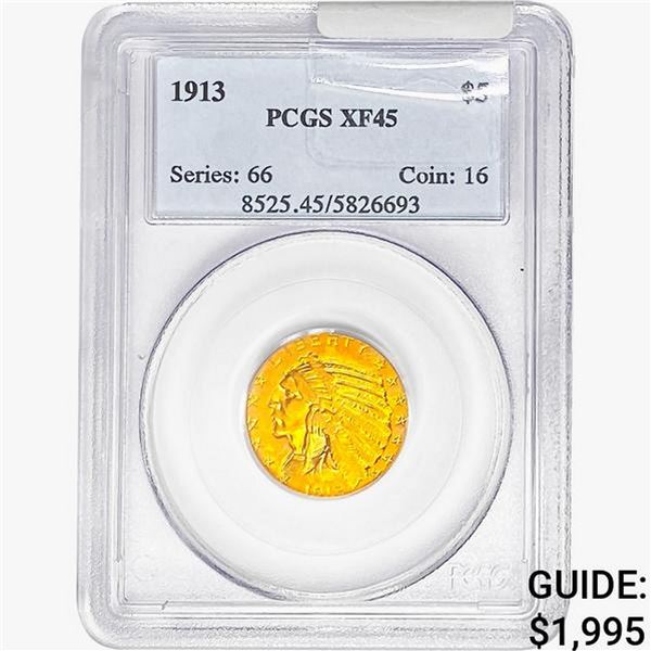 1913 $5 Gold Half Eagle PCGS XF45