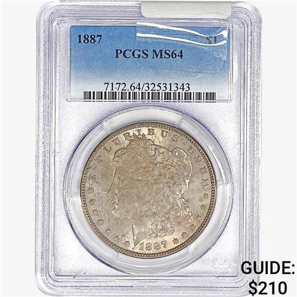 1887 Morgan Silver Dollar PCGS MS64