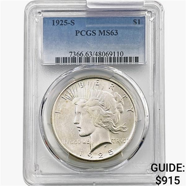 1925-S Silver Peace Dollar PCGS MS63