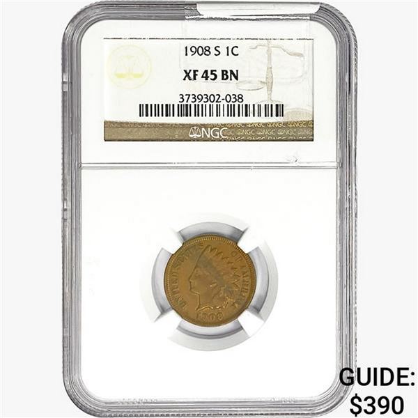 1908-S Indian Head Cent NGC XF45 BN