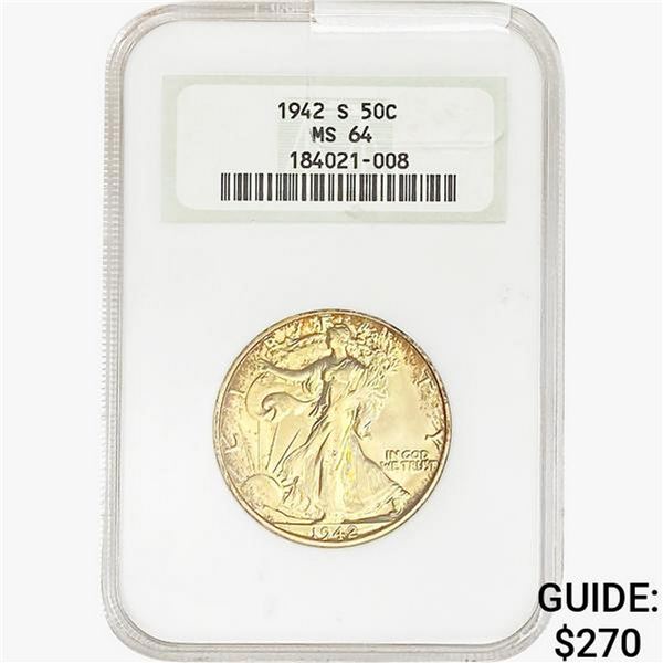 1942-S Walking Liberty Half Dollar NGC MS64