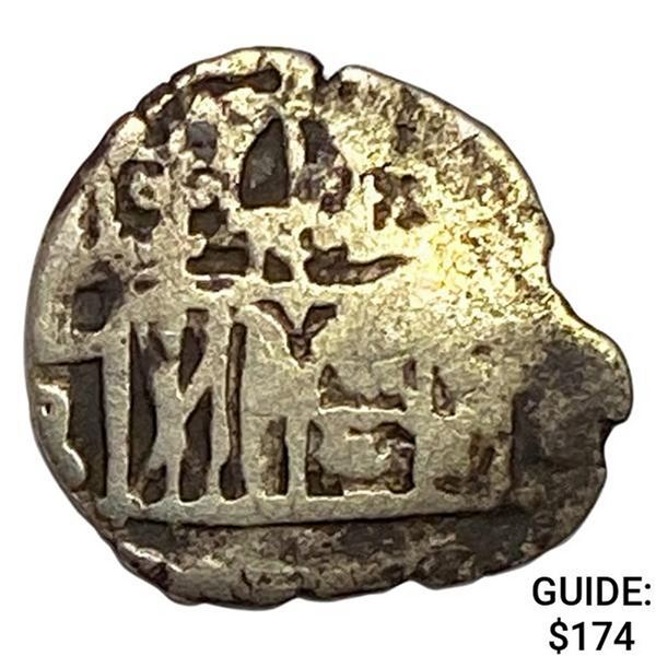 Spanish Empire 16th-17th Century 1 Reales Silver Cob NEARLY UNCIRCULATED