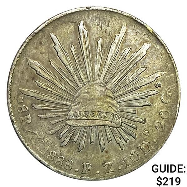1888Zs FZ Mexico Silver 8 Reales NEARLY UNCIRCULATED