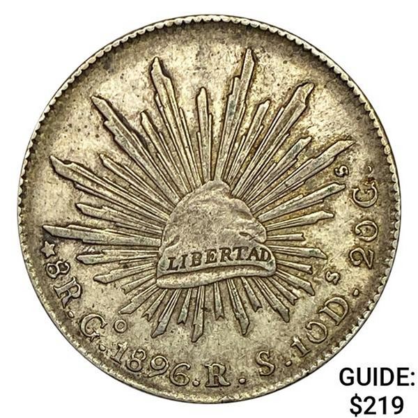 1896Go RS Mexico Silver 8 Reales CLOSELY UNCIRCULATED