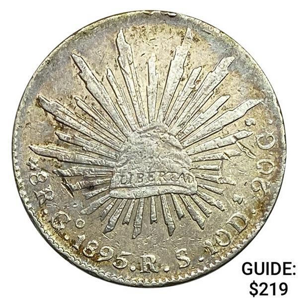 1895Go RS Mexico Silver 8 Reales NEARLY UNCIRCULATED