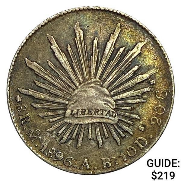 1896Mo AB Mexico Silver 8 Reales NEARLY UNCIRCULATED
