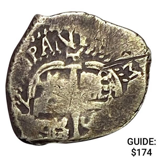 Spanish Empire 16th-17th Century 1 Reales Silver Cob NEARLY UNCIRCULATED