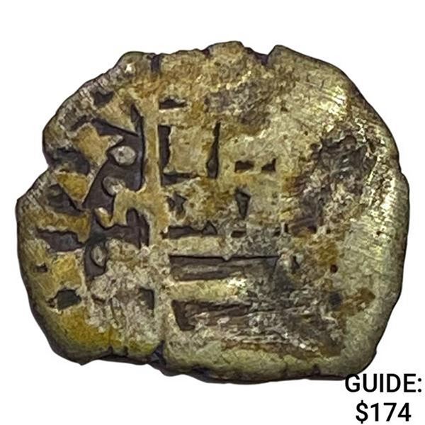 Spanish Empire 16th-17th Century 1 Reales Silver Cob NEARLY UNCIRCULATED