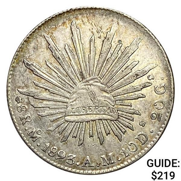 1893Mo AM Mexico Silver 8 Reales CHOICE AU