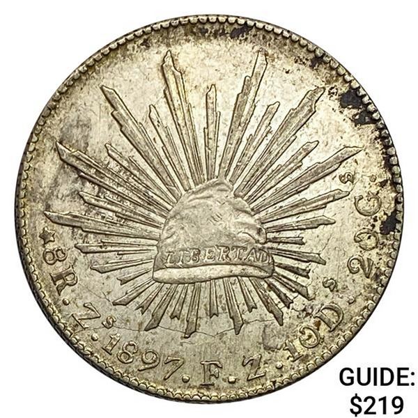 1897Zs FZ Mexico Silver 8 Reales CLOSELY UNCIRCULATED