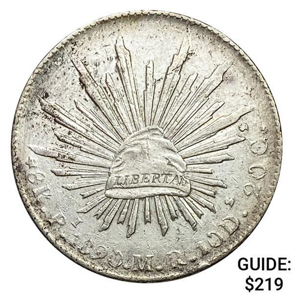 1890Pi MR Mexico 8 Silver Reales UNCIRCULATED