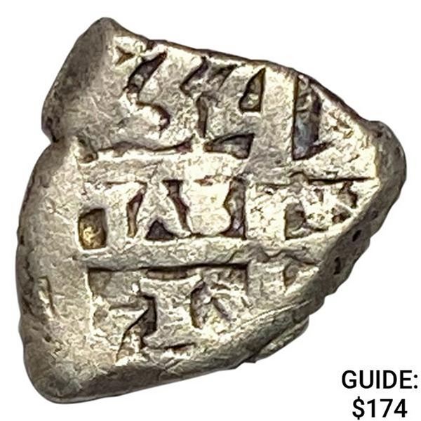 Spanish Empire 16th-17th Century 1 Reales Silver Cob NEARLY UNCIRCULATED